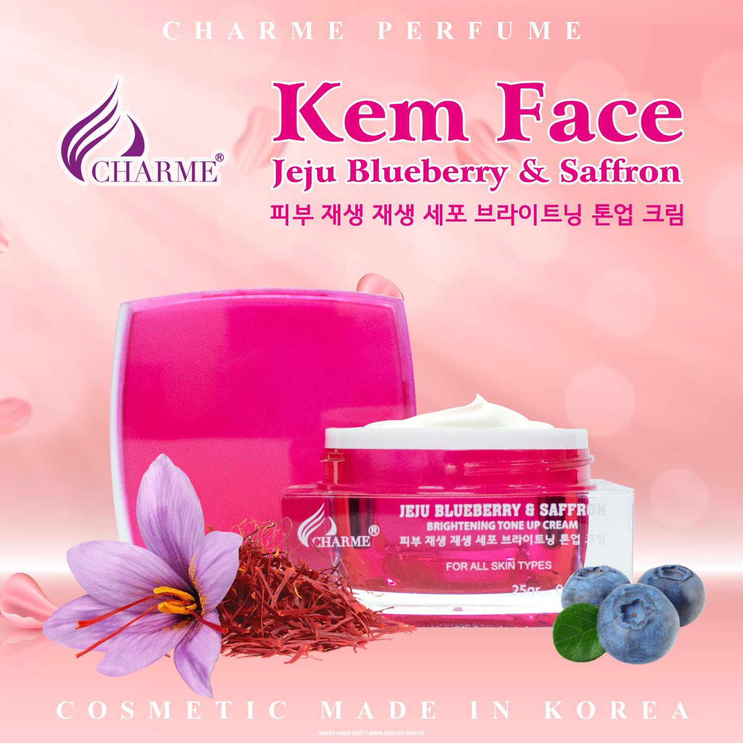 Kem Mặt Charme Jeju Blueberry & Saffron 25gr