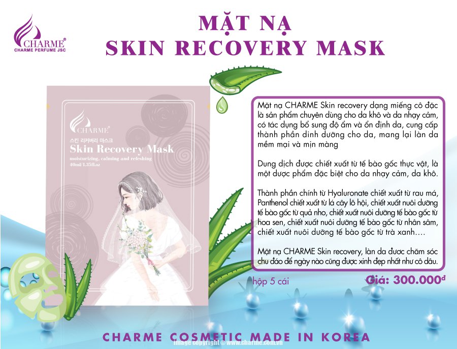 Mặt Nạ Phục Hồi Charme Skin Recovery Mask – Made in Korea