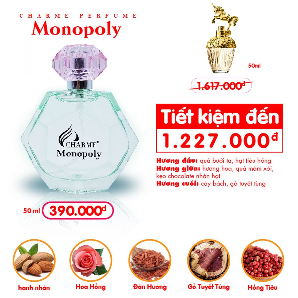 Nước Hoa Nữ Charme Monopoly 50ml