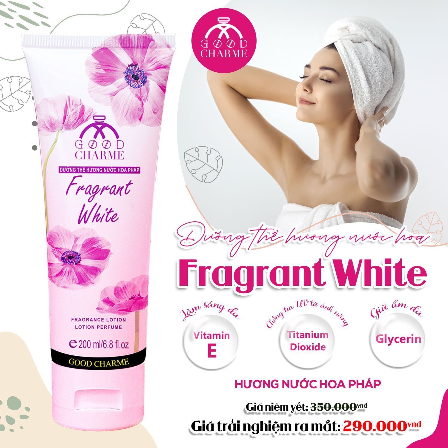 Dưỡng Thể Hương Nước Hoa Good Charme Fragrant White 200ml