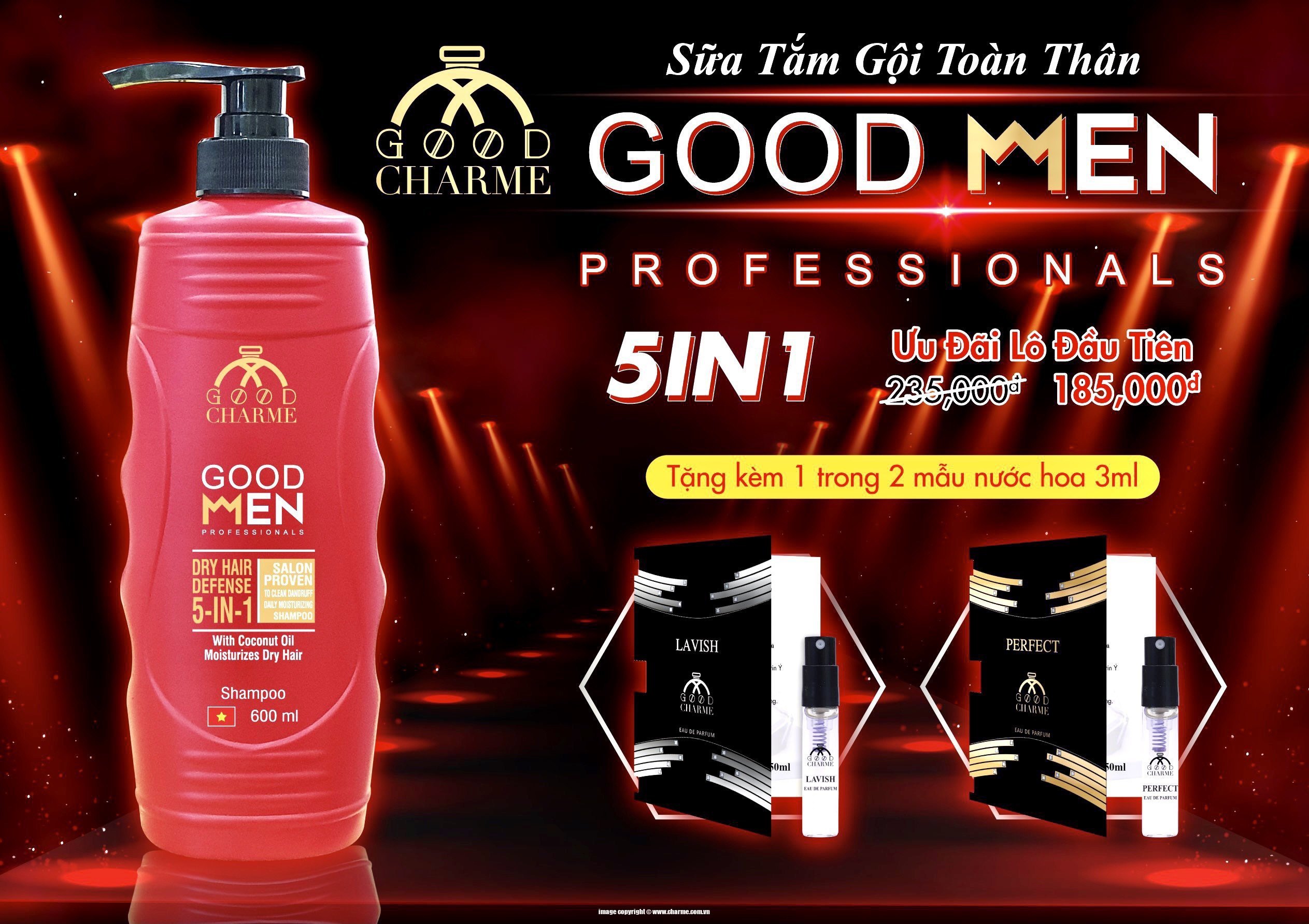 Sữa Tắm Gội Toàn Thân Cho Nam Good Men 600ml (Red)